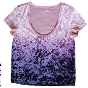 AEO OMBRE CRUSHED VELVET TEE - M